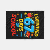 I Survived 67 Days Of School Six Seven Meme Teache フリースブランケット (正面(横))