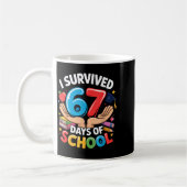 I Survived 67 Days Of School Student Fun Vibe End コーヒーマグカップ (左)