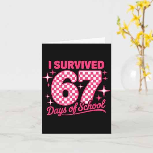 I Survived 67 Days Of School Students Teachers 100 カード (黄色い花)