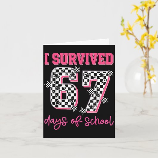 I Survived 67 Days Of School Students Teachers 100 カード (黄色い花)