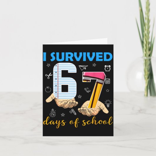 I Survived 67 Days Of School Students Teachers 100 カード (正面)