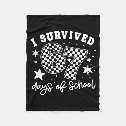 I Survived 67 Days Of School Students Teachers 100 フリースブランケット (正面)