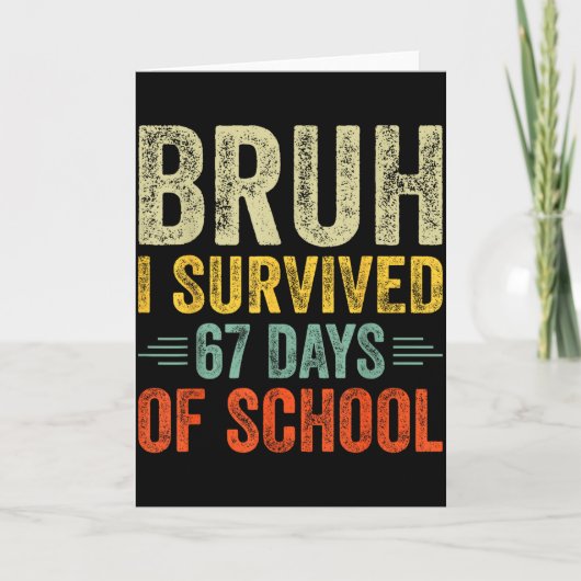 I Survived 67 Days Of School Teacher 6 7 Boys Kids カード (正面)