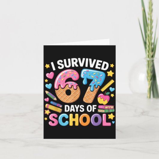 I Survived 67 Days Of School Teacher Student Ice C カード (正面)