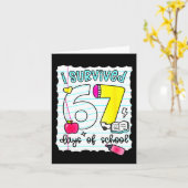 I Survived 67 Days Of School Teacher Student Six S カード (黄色い花)