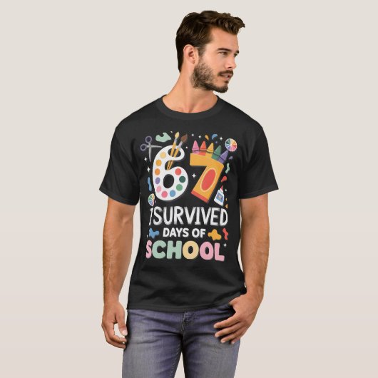 I Survived 67 Days Of School - Teachers Students A Tシャツ (正面フル)