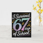 I Survived 67 Days Of School - Teachers Students M カード (黄色い花)