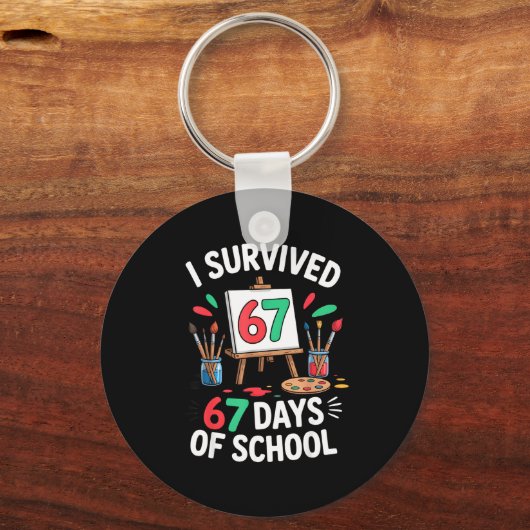 I Survived 67 Days Of School - Teachers Students M キーホルダー (正面)