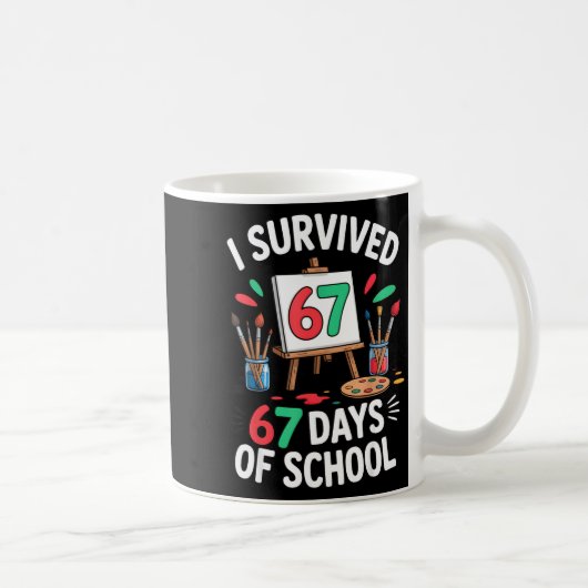 I Survived 67 Days Of School - Teachers Students M コーヒーマグカップ (右)