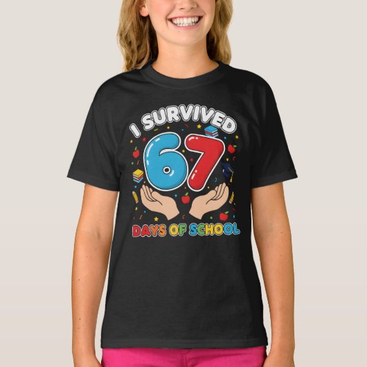 I Survived 67 Days of School Teachers Students T-S Tシャツ (正面)