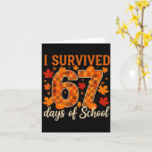 I Survived 67 Days Of School Thanksgiving Funny 6  カード (黄色い花)