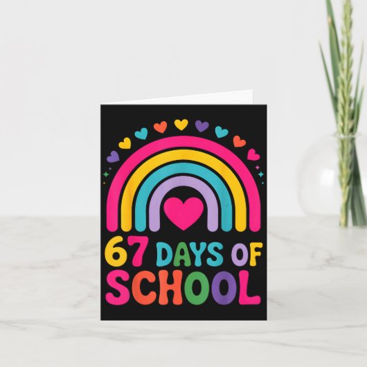 I Survived 67 Days Of School Tie Die Rainbow Lover カード (正面)