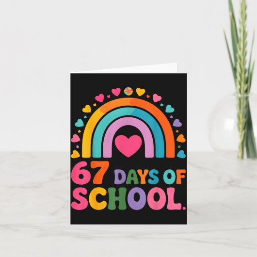 I Survived 67 Days Of School Tie Die Rainbow Lover カード (正面)