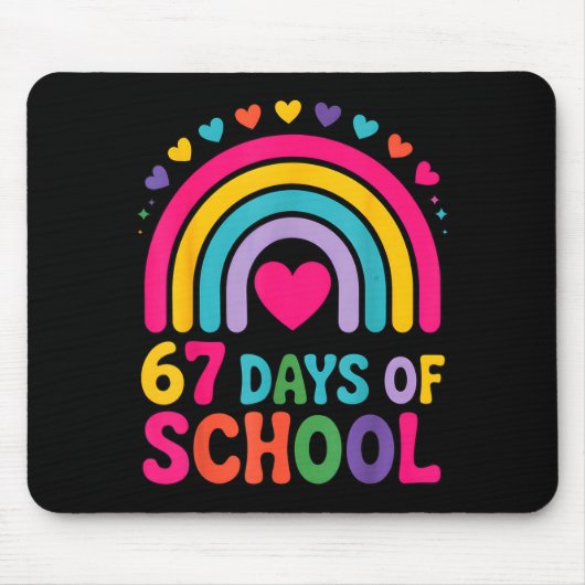 I Survived 67 Days Of School Tie Die Rainbow Lover マウスパッド (正面)