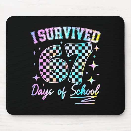 I Survived 67 Days Of School Tie Dye 67th Day Teac マウスパッド (正面)