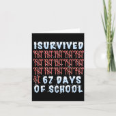 I Survived 67 Days Of School Xmas Candy Cane Tally カード (正面)