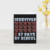 I Survived 67 Days Of School Xmas Candy Cane Tally カード (黄色い花)