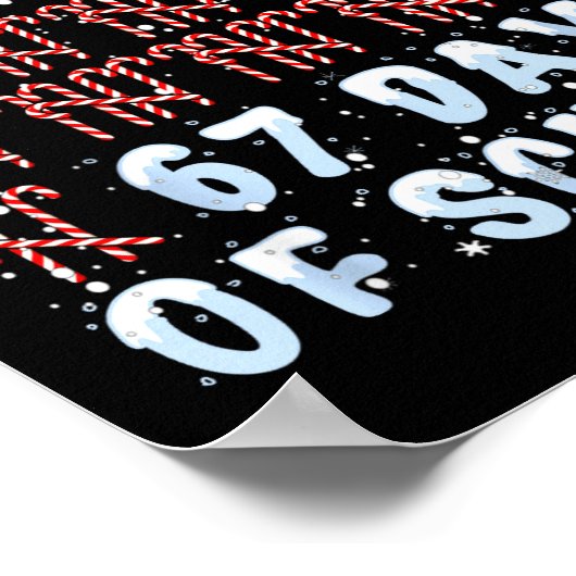 I Survived 67 Days Of School Xmas Candy Cane Tally ポスター (角)