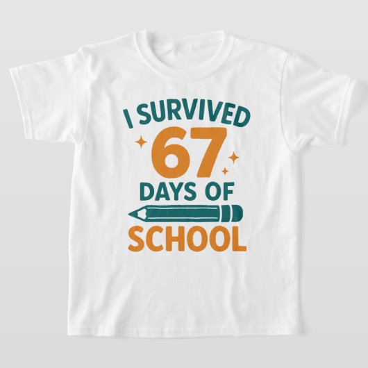 I Survived 67 Days School Funny Meme Tシャツ (レイダウン)