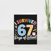 I Survived 67 Days School Funny Six Seven Meme Tea カード (正面)