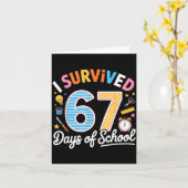 I Survived 67 Days School Funny Six Seven Meme Tea カード (黄色い花)