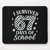 I Survived 67 Six Seven Days Of School Checkered B マウスパッド (正面)