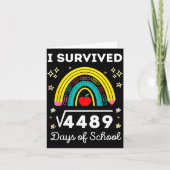 I Survived 67 Square Root Days Of School Funny Mem カード (正面)