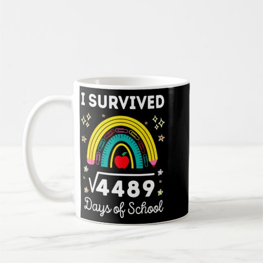 I Survived 67 Square Root Days Of School Funny Mem コーヒーマグカップ (左)
