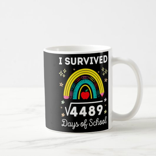 I Survived 67 Square Root Days Of School Funny Mem コーヒーマグカップ (右)
