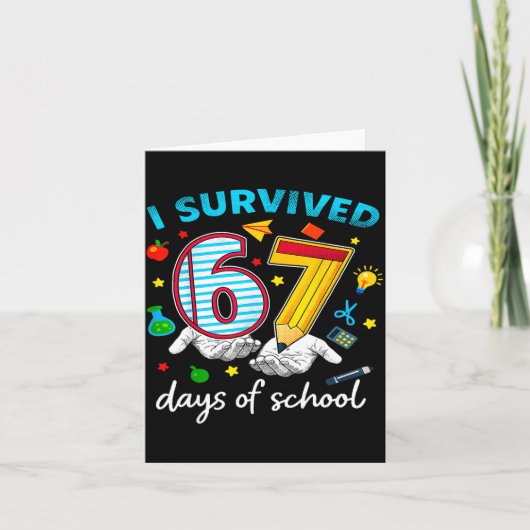 I Survived 67th Day Of School Six Seven Kids  カード (正面)