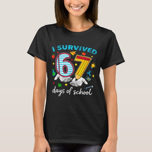 I Survived 67th Day Of School Six Seven Kids  Tシャツ (正面)