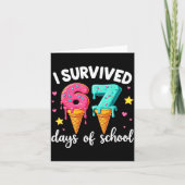 I Survived 67th Days School Drip Ice Cream Funny 6 カード (正面)