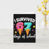 I Survived 67th Days School Drip Ice Cream Funny 6 カード (黄色い花)