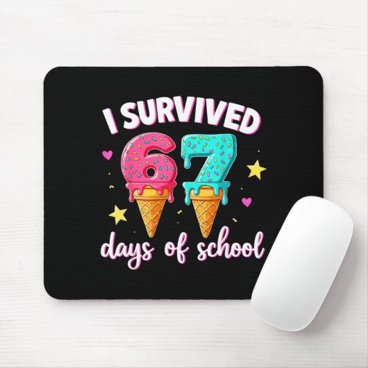 I Survived 67th Days School Drip Ice Cream Funny 6 マウスパッド (マウス)