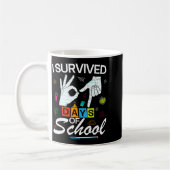 I Survived 6 7 Days Of School With Hands Funny Mem コーヒーマグカップ (左)