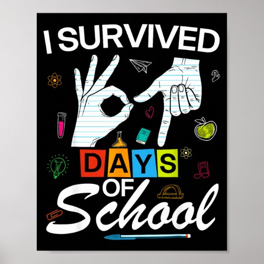 I Survived 6 7 Days Of School With Hands Funny Mem ポスター (正面)