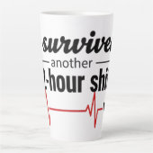 I Survived Another 12-Hour Shift Nurse Coffee Mug  カフェラテマグ (正面)
