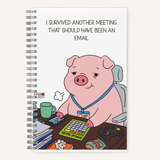 I Survived Another Meeting ノートブック (正面)