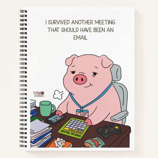 I Survived Another Meeting ノートブック (正面)