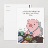 I Survived Another Meeting ポストカード (正面/裏面)