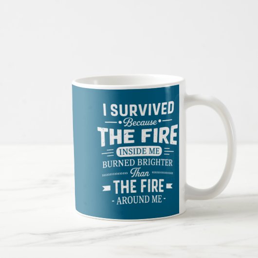 I Survived Because The Fire Inside Me Burned Brigh コーヒーマグカップ (右)