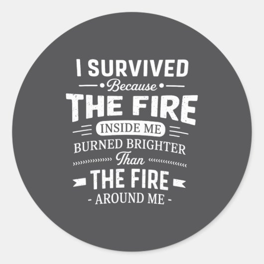 I Survived Because The Fire Inside Me Burned Brigh ラウンドシール (正面)