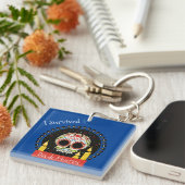 I Survived Dia de Muertos Skull キーホルダー (正面右)