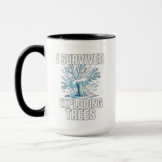I Survived Exploding Trees Midwest Snow Storm Funn マグカップ (左)