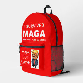 I Survived MAGA プリントバックパック