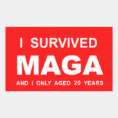 I Survived MAGA  長方形シール (正面)