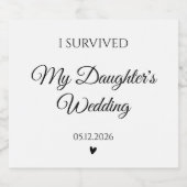 I Survived My Daughter's Wedding Funny スパークリングワインラベル (シングルラベル)