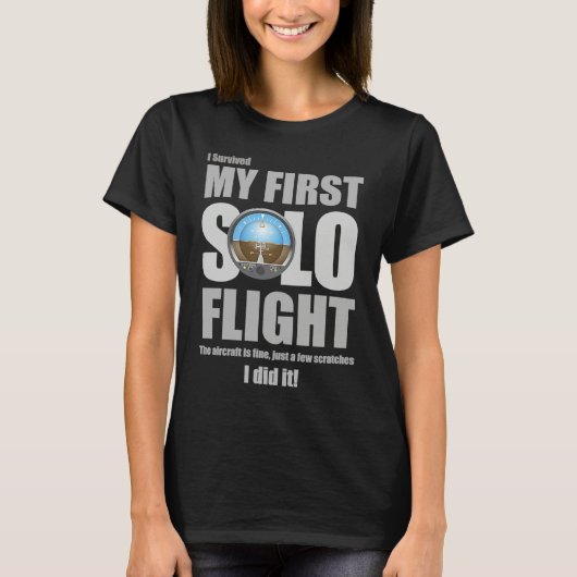 I Survived My First Solo Flight Tシャツ (正面)