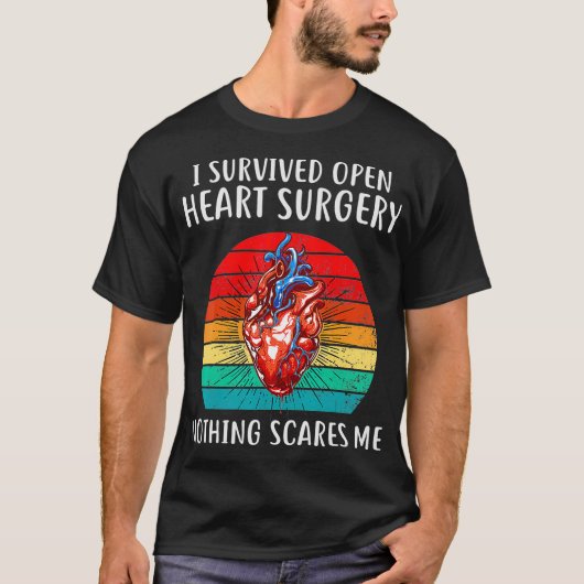 I Survived Open Heart Surgery Gifts Recovery Men W Tシャツ (正面)