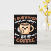 I Survived Shoulder Surgery Funny Coffee Lover Men カード (黄色い花)